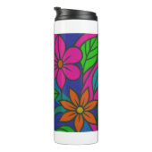 Neon Floral Pattern - Dicke farbige Blume Tasse (Nach rechts gedreht)