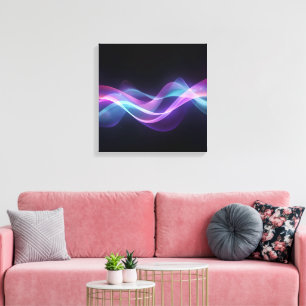 Neon Flow - Futuristische Abstrakte Wave Art Leinwanddruck