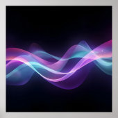 Neon Flow - Futuristische Abstrakte Wave Art Poster (Vorne)
