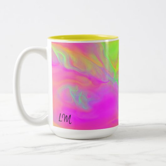 Neon Flow Personalisiert Mug Zweifarbige Tasse (Links)