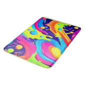 Neon Fluid Art Badematte (Schrägansicht)