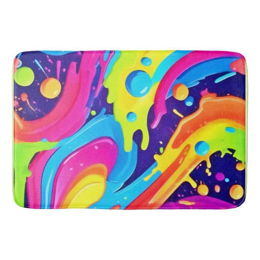Neon Fluid Art Badematte (Vorderseite)