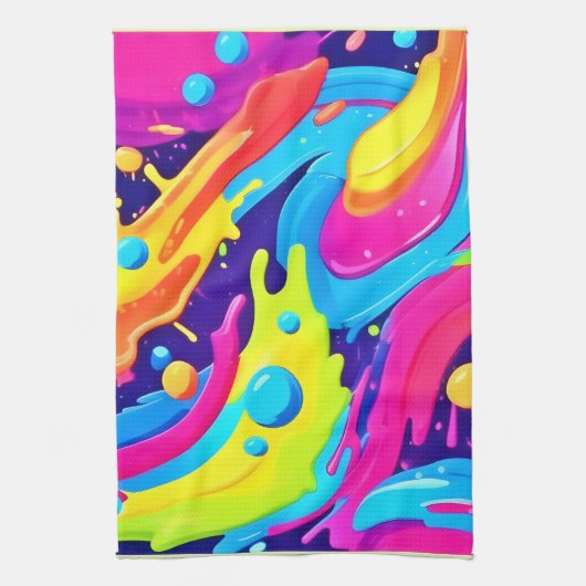 Neon Fluid Art Geschirrtuch (Vertikal)