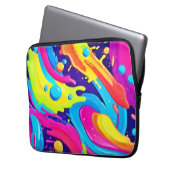 Neon Fluid Art Laptopschutzhülle (Vorderseite Links)