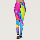 Neon Fluid Art Leggings (Rückseite)