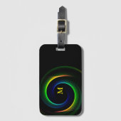 Neon Fluorescent Color Monogram Luggage Travel Gepäckanhänger (Vorderseite Vertikal)