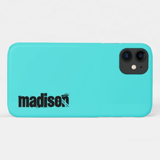 Neon Fluorescent Turquoise Case-Mate iPhone Hülle (Rückseite (Horizontal))