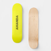 Neon Fluoreszenzgelbe Zitronenfarbe Skateboard (Vorderseite)