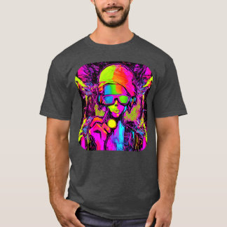 Neon Fluoreszierende UV-Elektro-Musik-Party-Famili T-Shirt