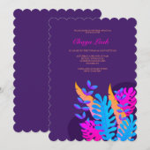 Neon Foliage Bat Mitzvah Einladung (Vorne/Hinten)