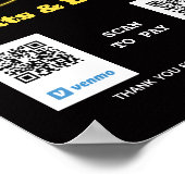 Neon Food Scan to Pay QR Code Poster (Ecke)