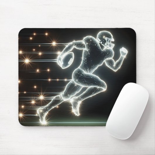Neon Football Player läuft Mousepad (Mit Mouse)