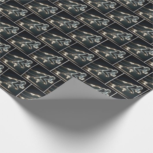 Neon Football Player mit Ball Geschenkpapier (Ecke)