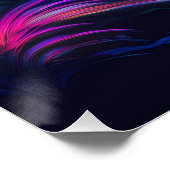 Neon Forest and Glow Mushrooms Fantasy Art Poster (Ecke)