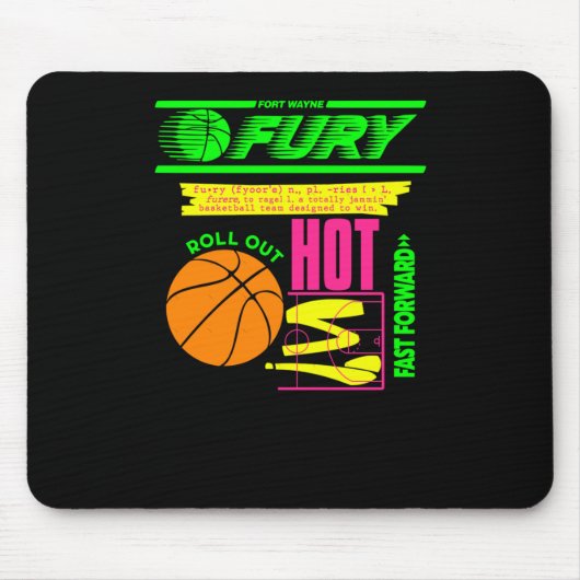 Neon Fort Wayne Fury Basketball Mousepad (Vorne)