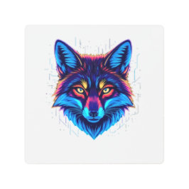 Neon Fox Face – Vibrant Glowing Design