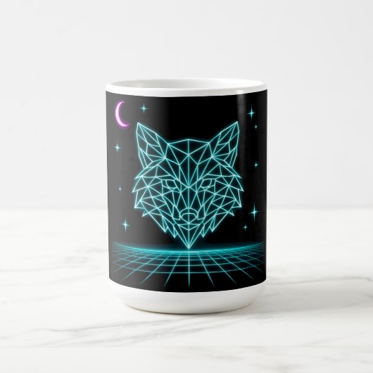 Neon Fox Synthwave - Retro Electric Hunter Kaffeetasse (Mittel)