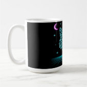 Neon Fox Synthwave - Retro Electric Hunter Kaffeetasse (Links)