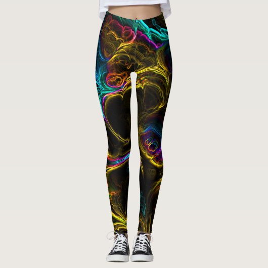 Neon Fraktal 1 Leggings (Vorderseite)