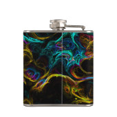 Neon Fraktal 1 Wrapped Flask Flachmann (Rückseite)