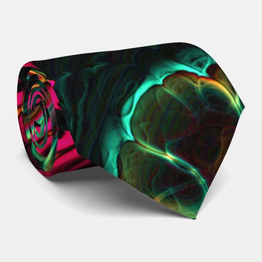 Neon Fraktal 2 Krawatte (Gerollt)