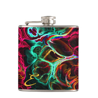 Neon Fraktal 2 Wrapped Flask Flachmann