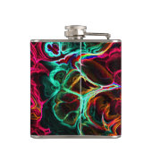 Neon Fraktal 2 Wrapped Flask Flachmann (Rückseite)