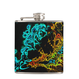 Neon Fraktal 3 Wrapped Flask Flachmann