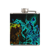 Neon Fraktal 3 Wrapped Flask Flachmann (Rückseite)