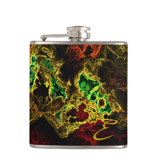 Neon Fraktal 4 Wrapped Flask Flachmann