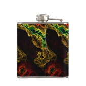 Neon Fraktal 4 Wrapped Flask Flachmann (Rückseite)