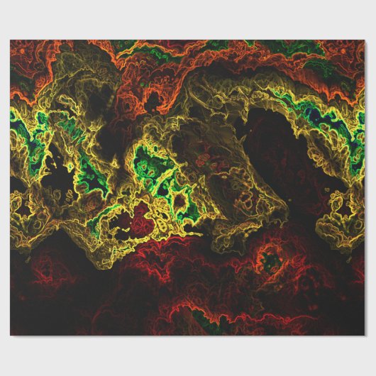 Neon Fraktal 4 Wrapping Paper Geschenkpapier (Flach)