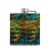 Neon Fraktal 5 Wrapped Flask Flachmann (Rückseite)