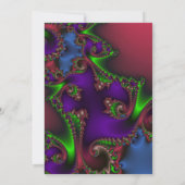 Neon Fraktal Laser Abschluss Einladung (Rückseite)