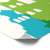 Neon France Skyline Poster (Ecke)