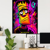 Neon Franky Poster - Cartoon Pop Monster (Heimbüro)