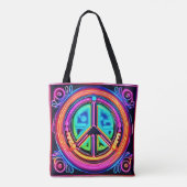 Neon-Friedensmandala Tasche (Rückseite)