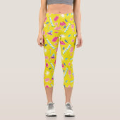 Neon FRIENDS™ Icon-Muster Capri Leggings (Vorderseite)