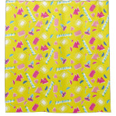 Neon FRIENDS™ Icon-Muster Duschvorhang (Vorderseite)