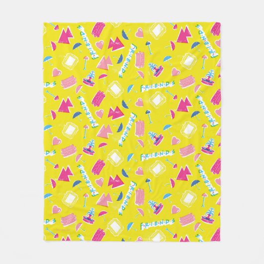 Neon FRIENDS™ Icon-Muster Fleecedecke (Vorderseite)
