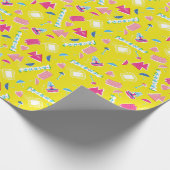 Neon FRIENDS™ Icon-Muster Geschenkpapier (Ecke)