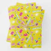 Neon FRIENDS™ Icon-Muster Geschenkpapier Set (Beispiel)