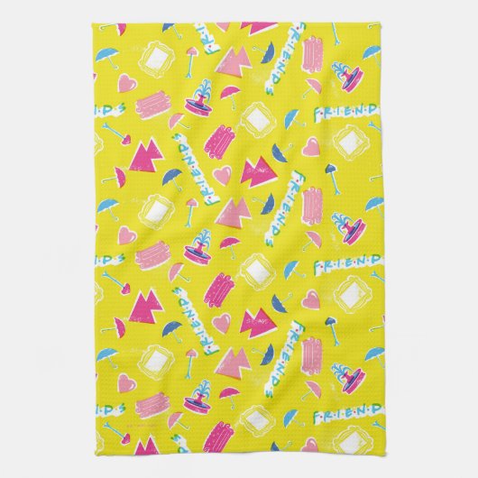 Neon FRIENDS™ Icon-Muster Geschirrtuch (Vertikal)