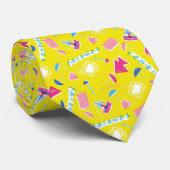 Neon FRIENDS™ Icon-Muster Krawatte (Gerollt)