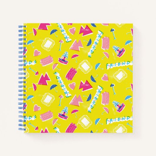 Neon FRIENDS™ Icon-Muster Notizblock (Vorderseite)