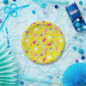 Neon FRIENDS™ Icon-Muster Pappteller (Party)