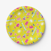 Neon FRIENDS™ Icon-Muster Pappteller (Vorderseite)