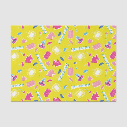 Neon FRIENDS™ Icon-Muster Seidenpapier (Vorderseite)