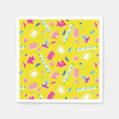 Neon FRIENDS™ Icon-Muster Serviette (Vorderseite)