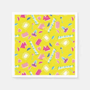 Neon FRIENDS™ Icon-Muster Serviette